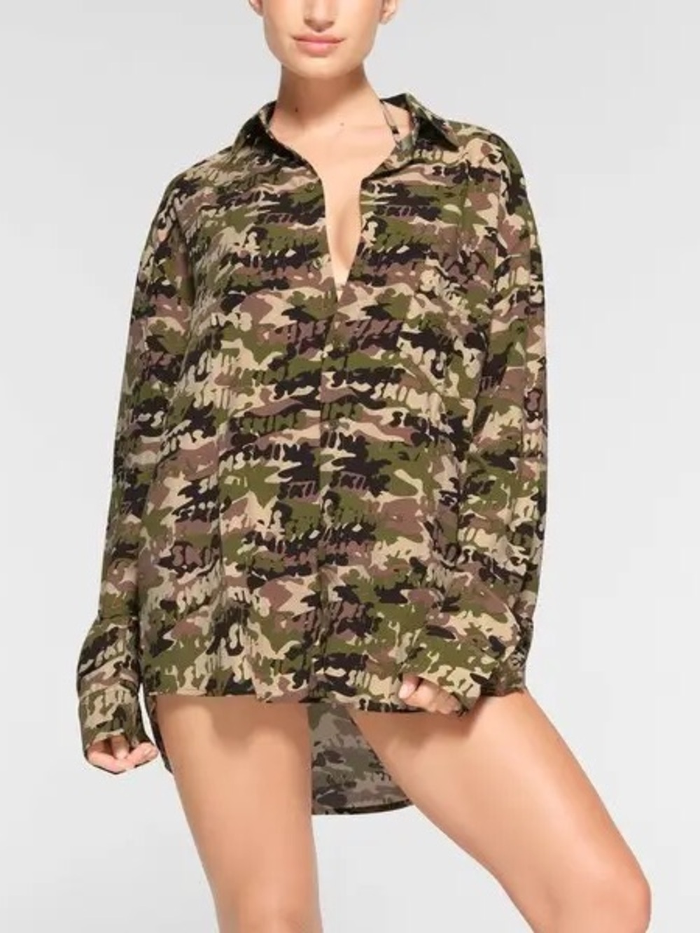 NWT SKIMS Cover Up Shirt in CAMO, size 3X